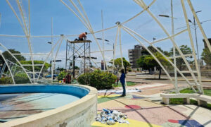 Inician trabajos para el tradicional encendido de Bella Vista