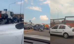 Choque múltiple en Amparo involucra 4 vehículos y deja al menos un herido