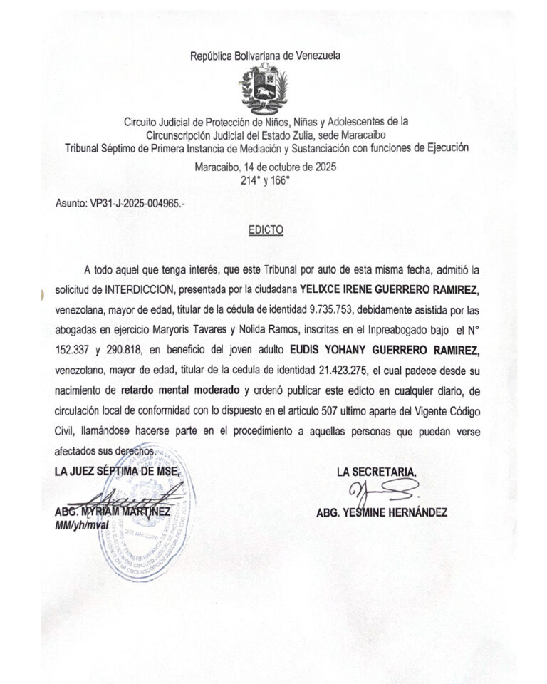 Edicto Asunto VP31-J-2025-004965