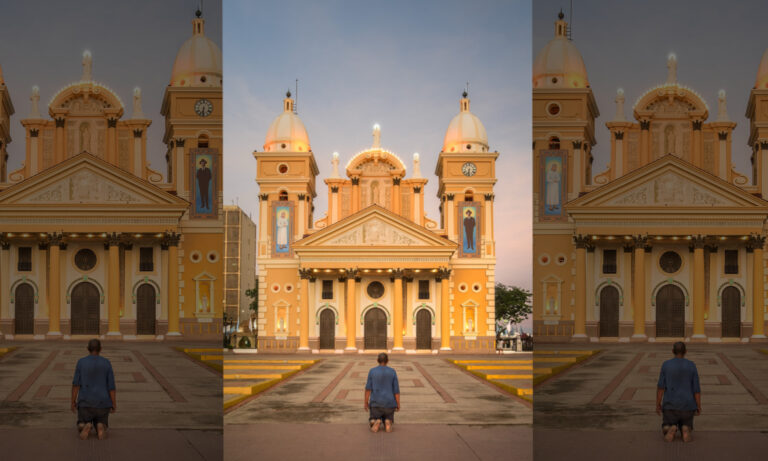 Difunden fotografía que muestra la devoción de un hombre frente a la Basílica