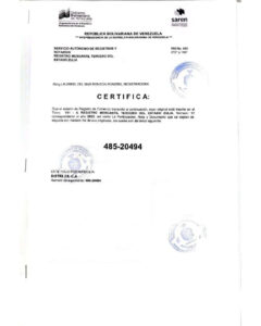 Registro Mercantil Distri 28 C.A Expediente Nro 485-20494