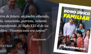 Comienza el pago del Bono Único Familiar de noviembre por Patria