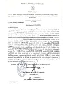 Cartel de Notificación Asunto VP31-V-2021-004097