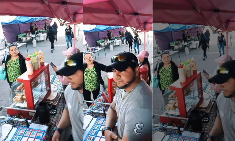 Chilena tumba calentador de comida de venezolanos en Santiago