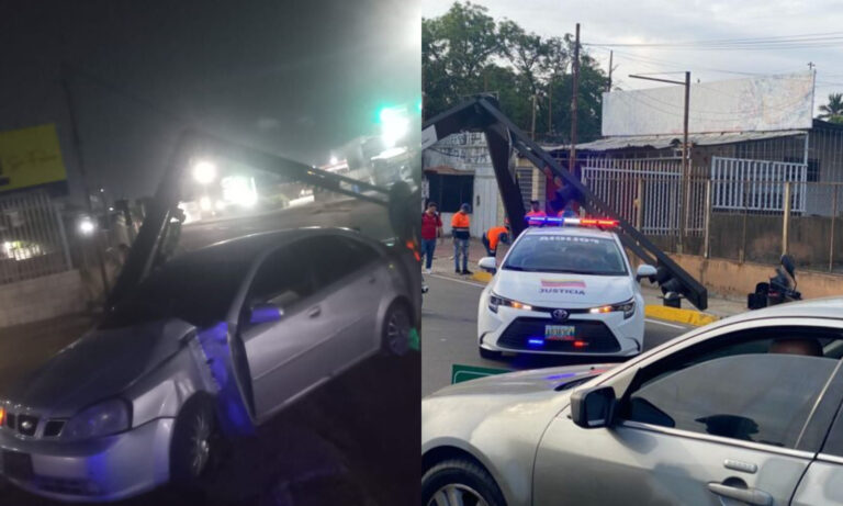 Conductor derriba semáforo en la avenida La Limpia