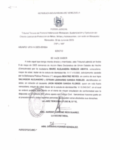 Edicto Asunto VP31-V-2025-001964