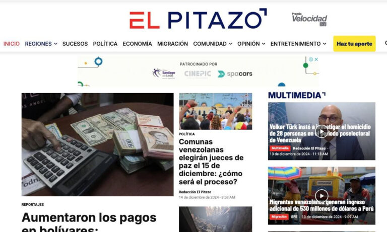 SNTP difunde “caída” y “falla” de la página web de El Pitazo