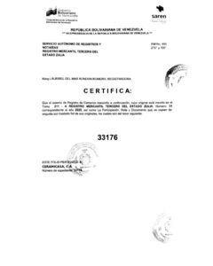 Registro Mercantil Ceramicasa C.A Expediente Nro 33176