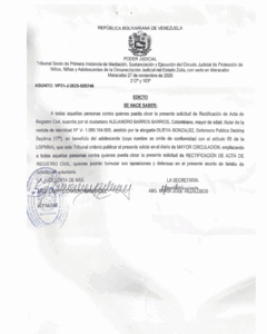 Edicto Asunto VP31-J-2025-005746