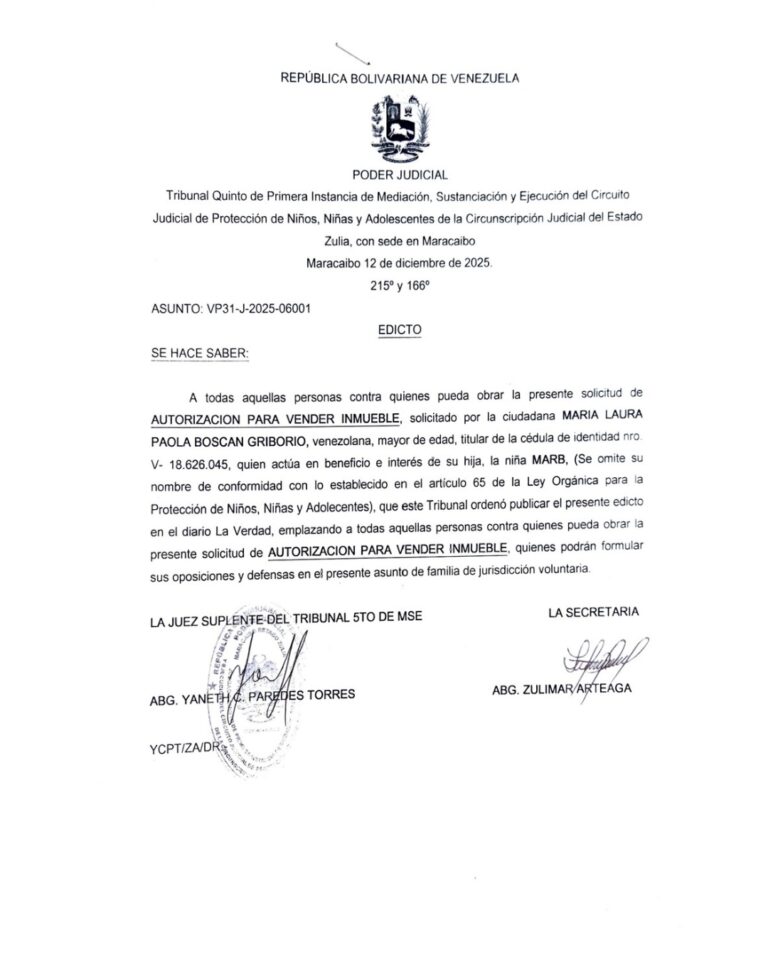 Edicto Asunto VP31-J-2025-06001