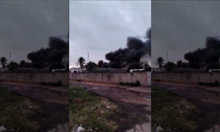 Reportan incendio en la camaronera Disprolago de la Zona Industrial