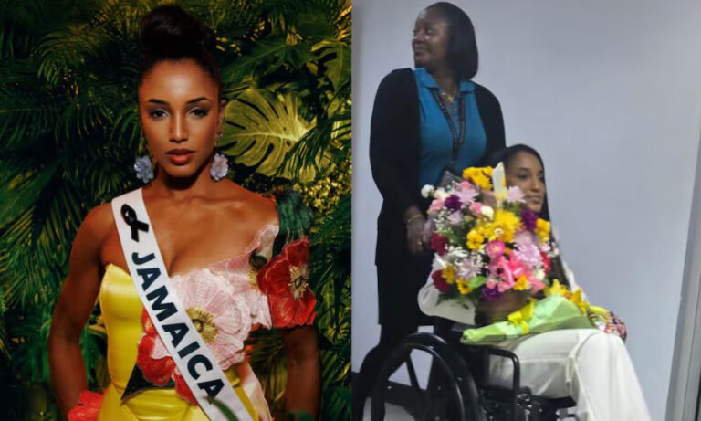 Miss Universo Jamaica se pronuncia por primera vez tras grave caída en Tailandia