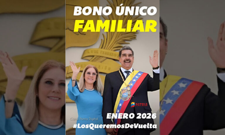 Pagan el Bono Único Familiar de enero por Patria