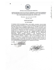 Cartel de Citación Expediente N° 185-2025