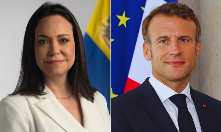 Machado y Macron sostienen una llamada: “Venezuela será libre”