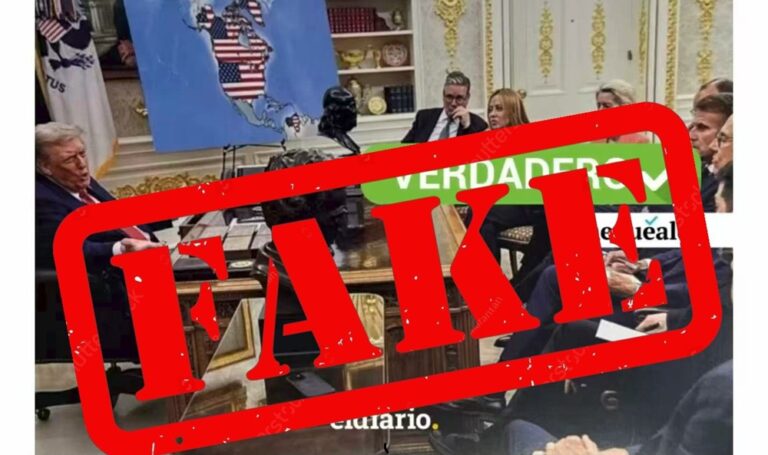 Gobierno tilda de “fake” el mapa compartido por Trump con bandera estadounidense