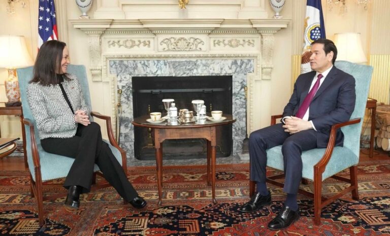 Marco Rubio se reunirá con Machado en el Departamento de Estado