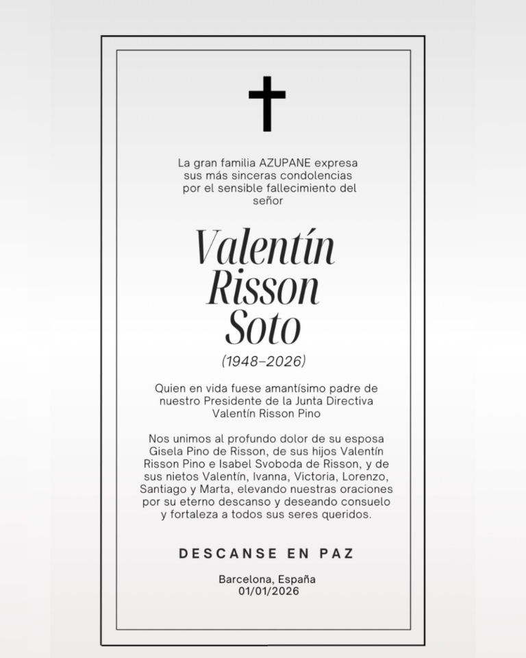 Obituario Valentín Risson Soto