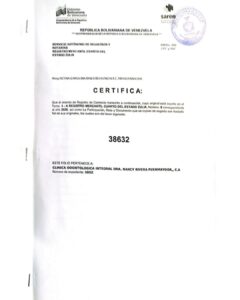 Registro Mercantil Clínica Odontológica Integral Dra. Nancy Rivera Fuenmayoor, C.A