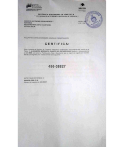 Registro Mercantil Grupo Cru, C.A Expediente Nro 486-38827