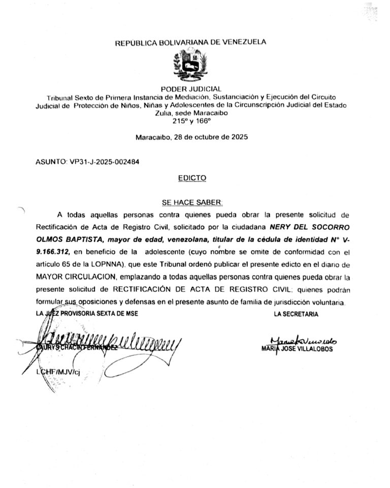 Edicto Asunto VP31-J-2025-002484