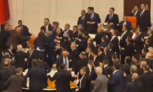 Pelean a golpes en el Parlamento turco al bloquear la jura de nuevos ministros