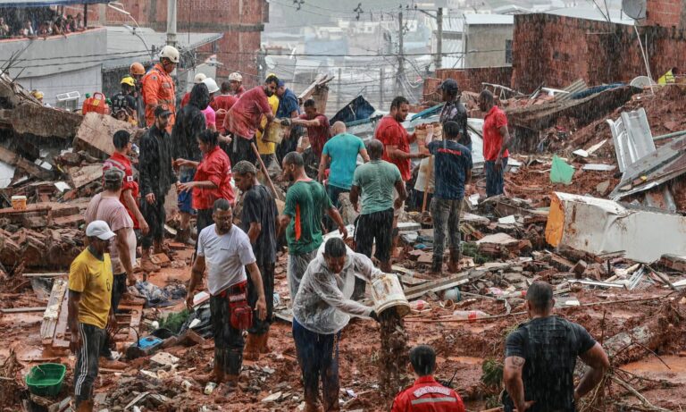 Reportan 23 muertos y 47 desaparecidos por las lluvias en el sureste de Brasil