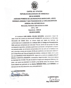 Cartel de Citación Expediente Nro 695425