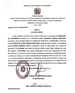 Edicto Asunto VP31-V-2025-004190