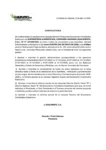 Asamblea General Extraordinaria de Accionistas Suministros Alimenticios, C.A
