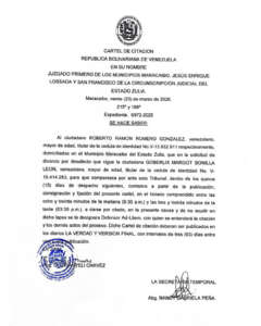 Cartel de Citación  Expediente Nro 6972-2025