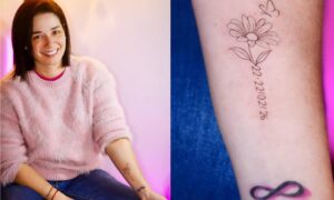 Daniela Alvarado se tatúa la fecha que perdió a su bebé