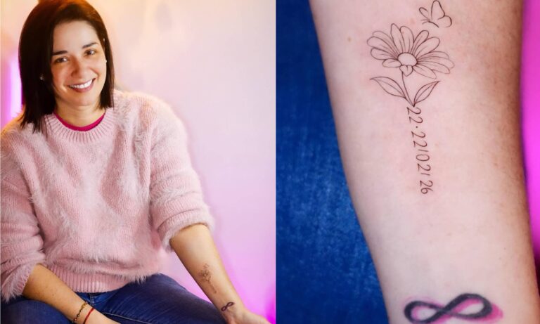 Daniela Alvarado se tatúa la fecha que perdió a su bebé