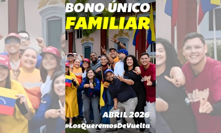 Pagan el Bono Único Familiar de abril por Patria: 14,95 dólares