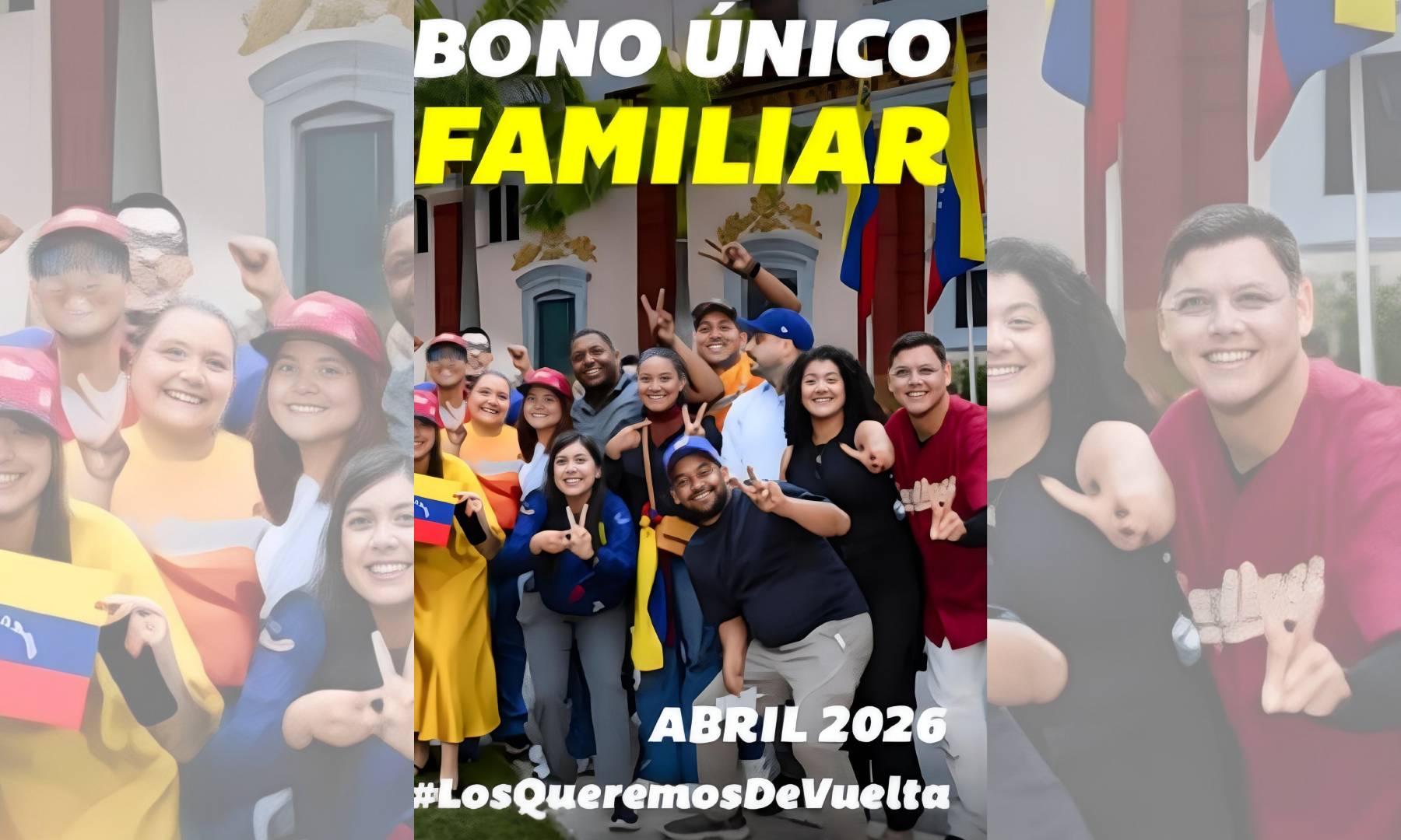 Pagan el Bono Único Familiar de abril por Patria: 14,95 dólares