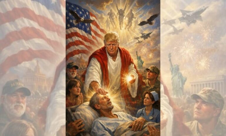 Trump publica imagen en la que se convierte en aparente Jesucristo sanador