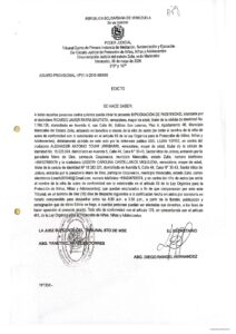Edicto Asunto Provisional VP31-V-2015-000595