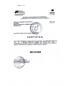 Registro Mercantil Inversiones Invenlati, C.A Expediente Nro 48351284