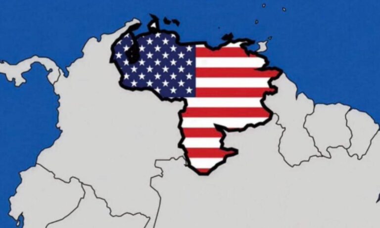 Trump comparte imagen del mapa de Venezuela pintado con la bandera de EE. UU.