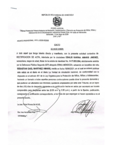 Edicto Asunto Provisional VP31-J-2026-002500