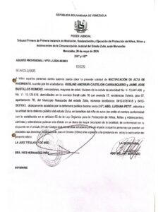Edicto Asunto Provisional VP31-J-2026-002893