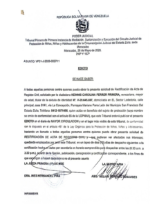 Edicto Asunto VP31-J-2026-002711