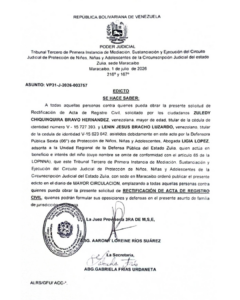 Edicto Asunto VP31-J-2026-003757