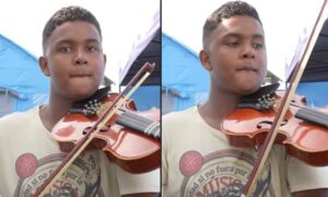 Joven sobreviviente de La Guaira toca “Amor y control” de Rubén Blades con su violín