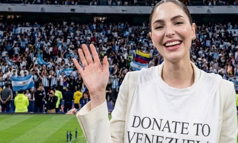 Stephany Abasali recauda fondos en la final del Mundial para afectados del 24 de junio