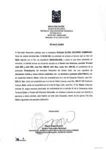 Única publicación Solicitud de Ejidos Nro de Expediente SM-05-002-2026
