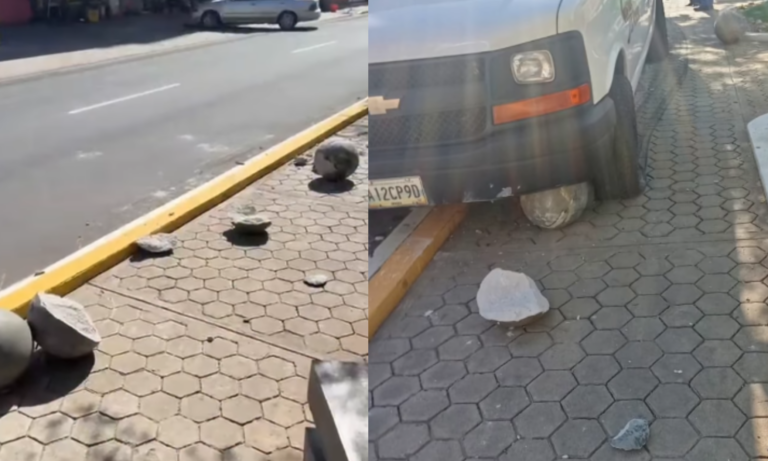 Camioneta impacta contra infraestructura de plaza Jóvito Villalba y causa daños