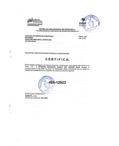 Registro Mercantil Ogency, C.A Expediente Nro 486-12923
