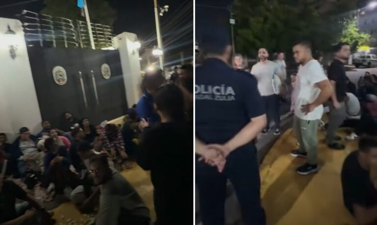 Protestan por los cortes eléctricos frente a la residencia oficial del gobernador Caldera