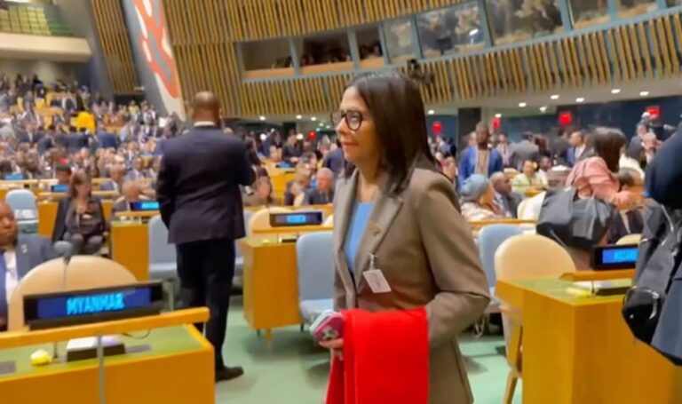 Delcy Rodríguez llega a la Asamblea General de la ONU